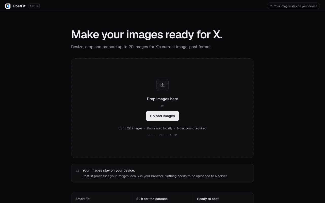 Screenshot of PostFit